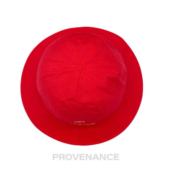 🔴 Balenciaga BB Logo Embroidered Bucket Hat - Red M - Picture 3 of 9